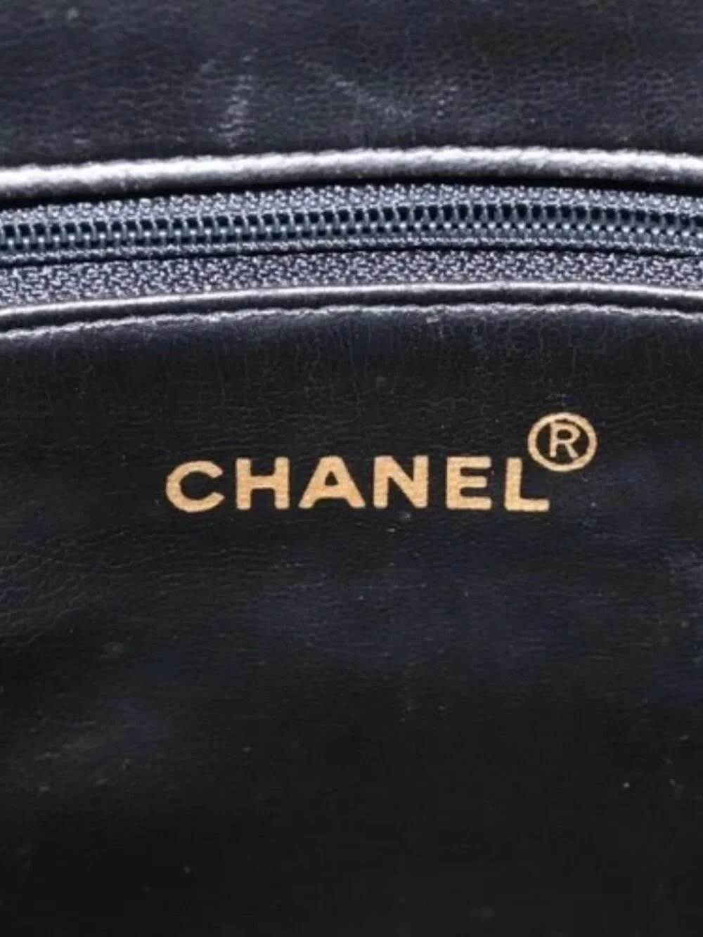 CHANEL COCO Mark Hand Bag Calf Skin Black Gold CC Auth yk17997
